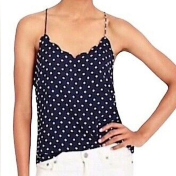 J. Crew Tops - NWT J. Crew Navy and White Polka Dot Camisole